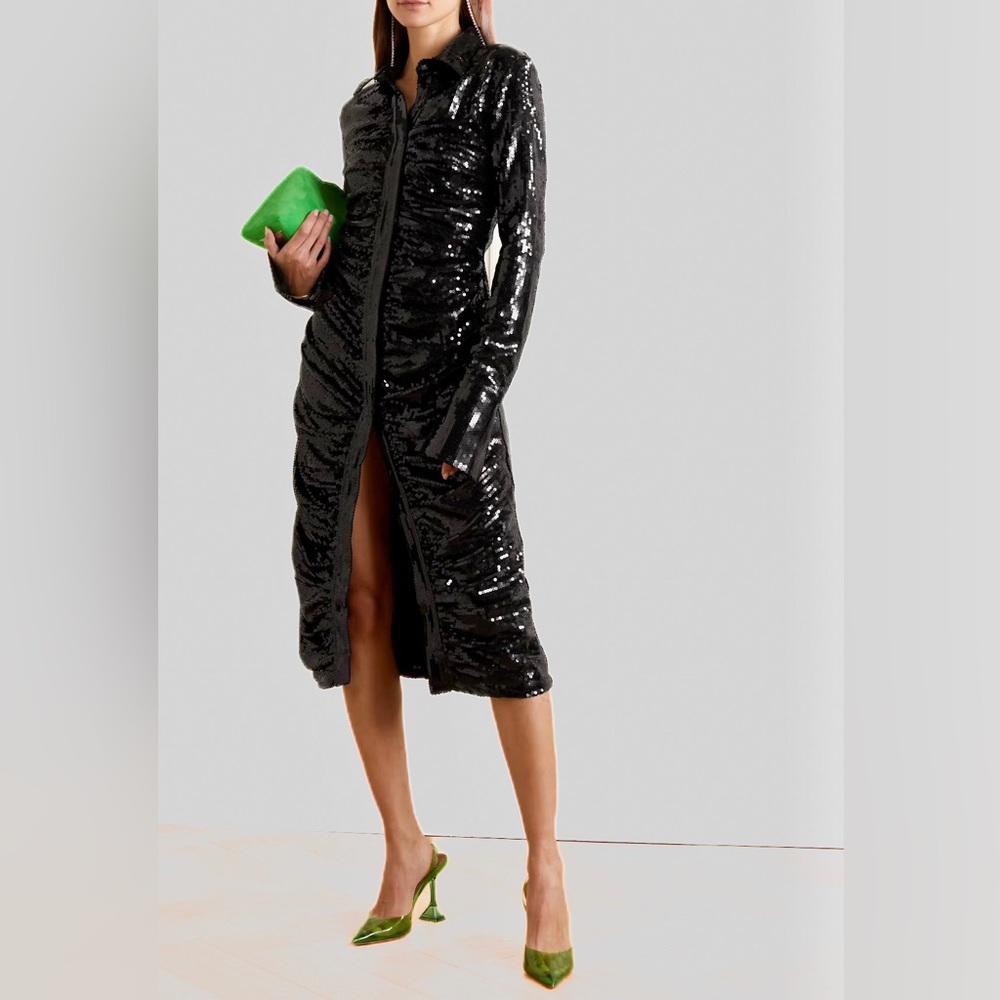 NWT Richard Quinn Ruched Sequined Dress SZ 6